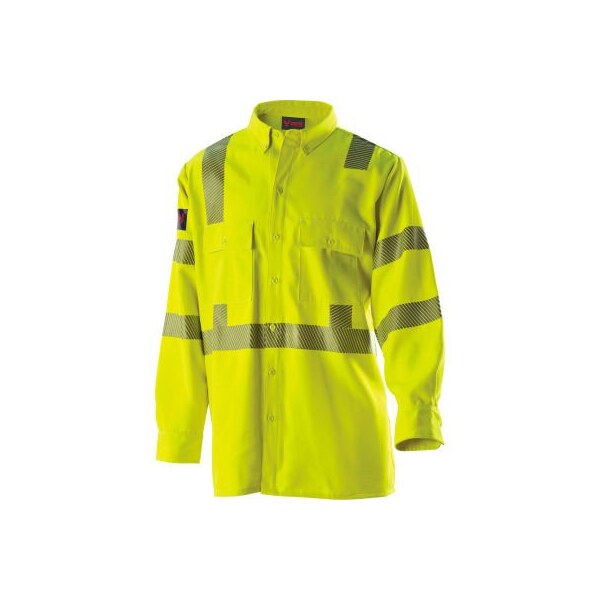 National Safety Apparel DRIFIRE HiVis Work Shirt, Type R, Class 3, XL, Fluorescent Yellow, DF2